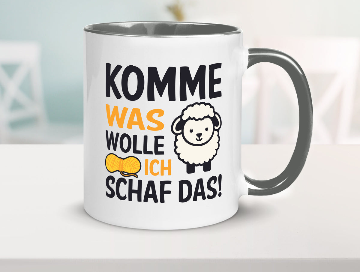 Komme was wolle, ich schaf das | Wolle Humor Geschenkidee Tasse