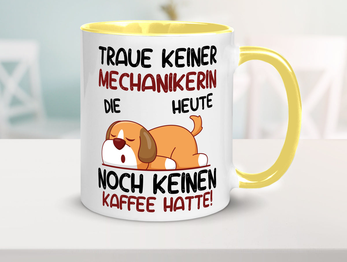 Traue keiner Mechanikerin | KFZ Humor Geschenkidee Tasse