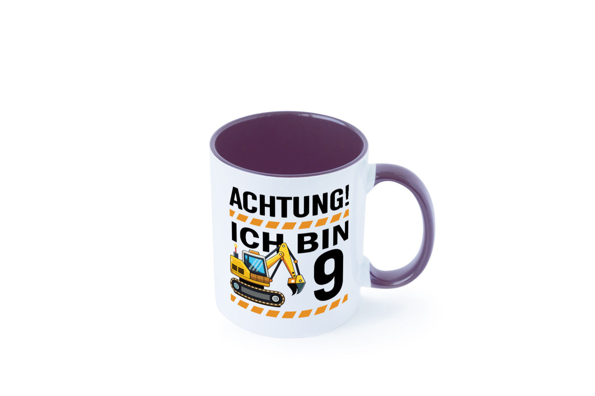 9 Geburtstag Ich bin | Bagger Junge lustiger Spruch Geschenk Geschenkidee Tasse