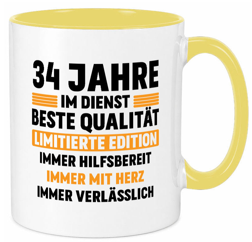 34 Jahre im Dienst | Jubiläum Arbeit v2 Humor Kollegen Büro Geschenkidee Tasse