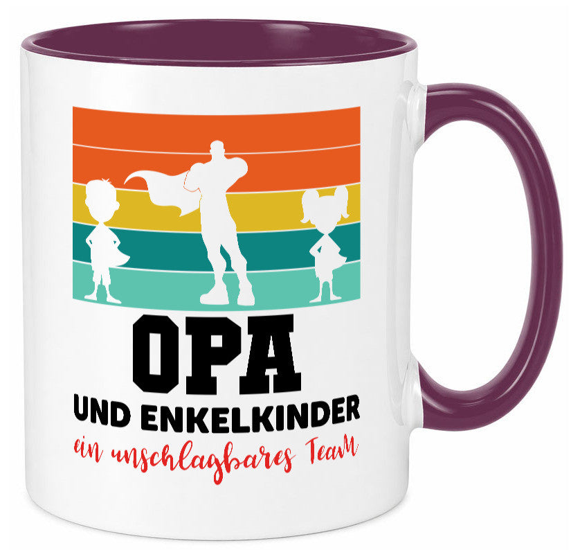 Opa und Enkelkinder ein unschlagbares Team Geschenkidee Familie Humor Tasse