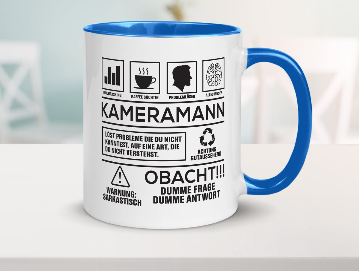 Achtung Probleme Kameramann | Kamera lustiger Spruch Geschenk Humor Tasse