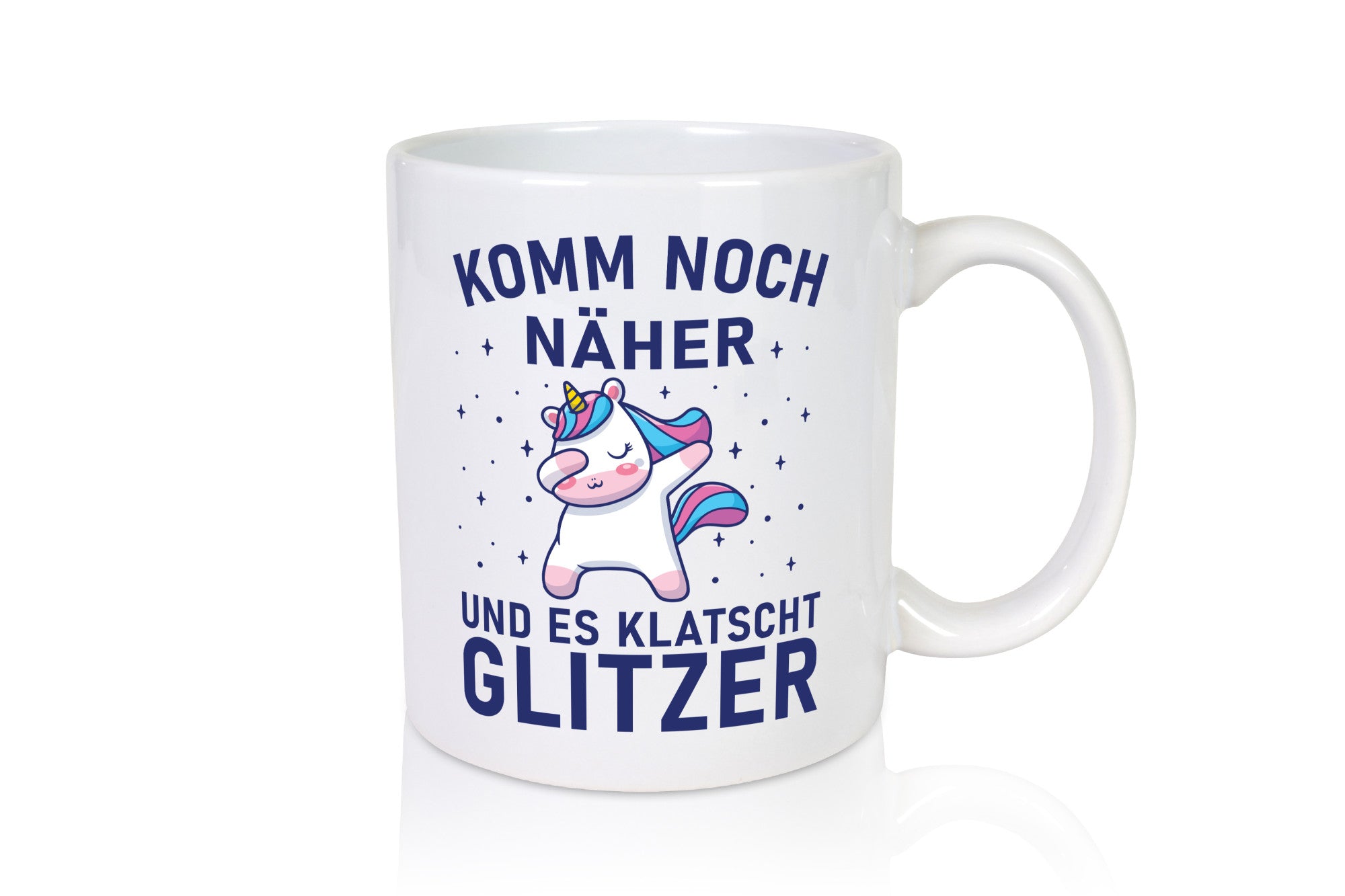 Komm näher, es klatscht Glitzer | Einhorn Sterne lustig Humor Geschenkidee