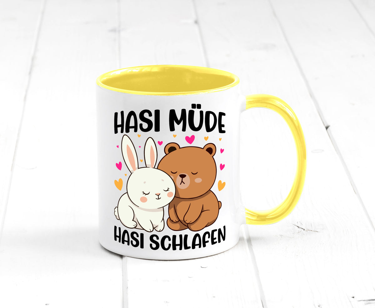 Hasi Müde | schlafen Kaninchen Häschen v2 lustiger Spruch Geschenk Humor Tasse