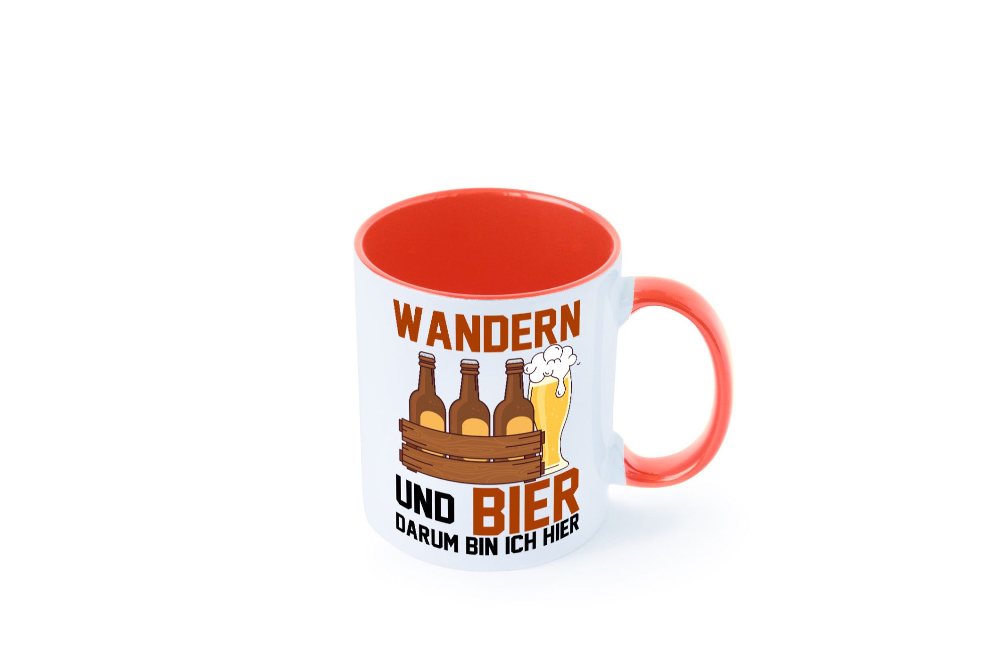Wandern und Bier darum bin ich hier | Bierkasten lustiger Spruch Geschenk Humor