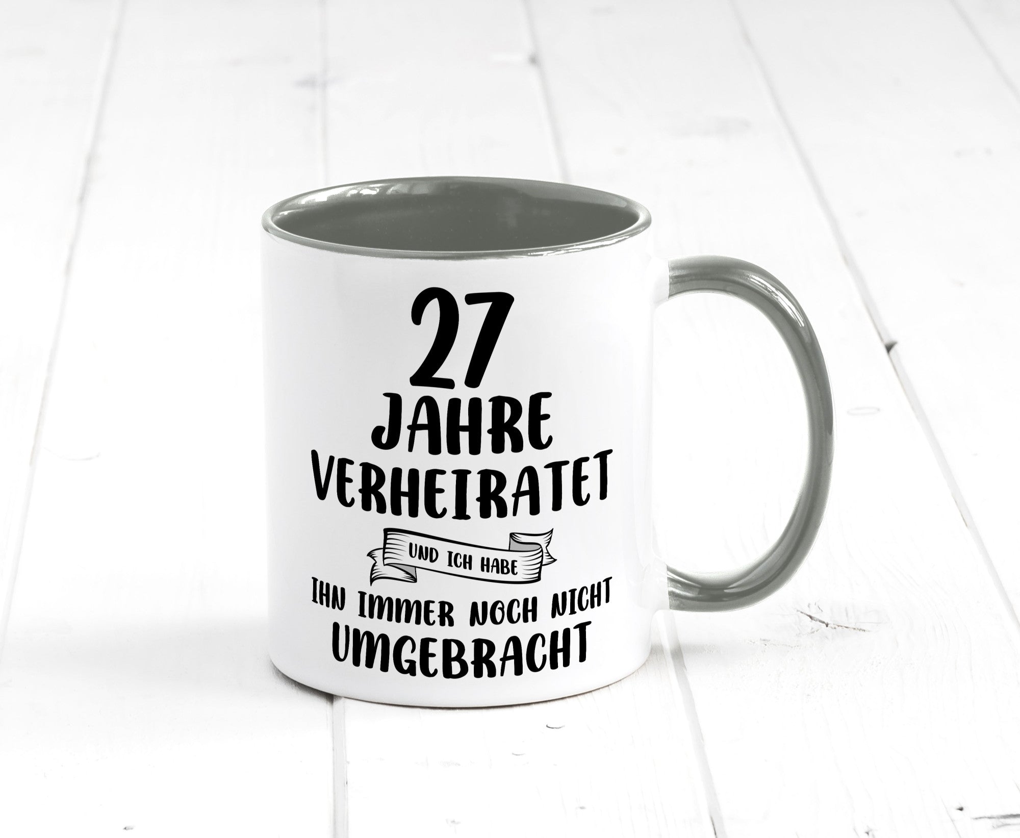 27 Jahre Verheiratet, immer noch am Leben! Geschenkidee Humor Tasse