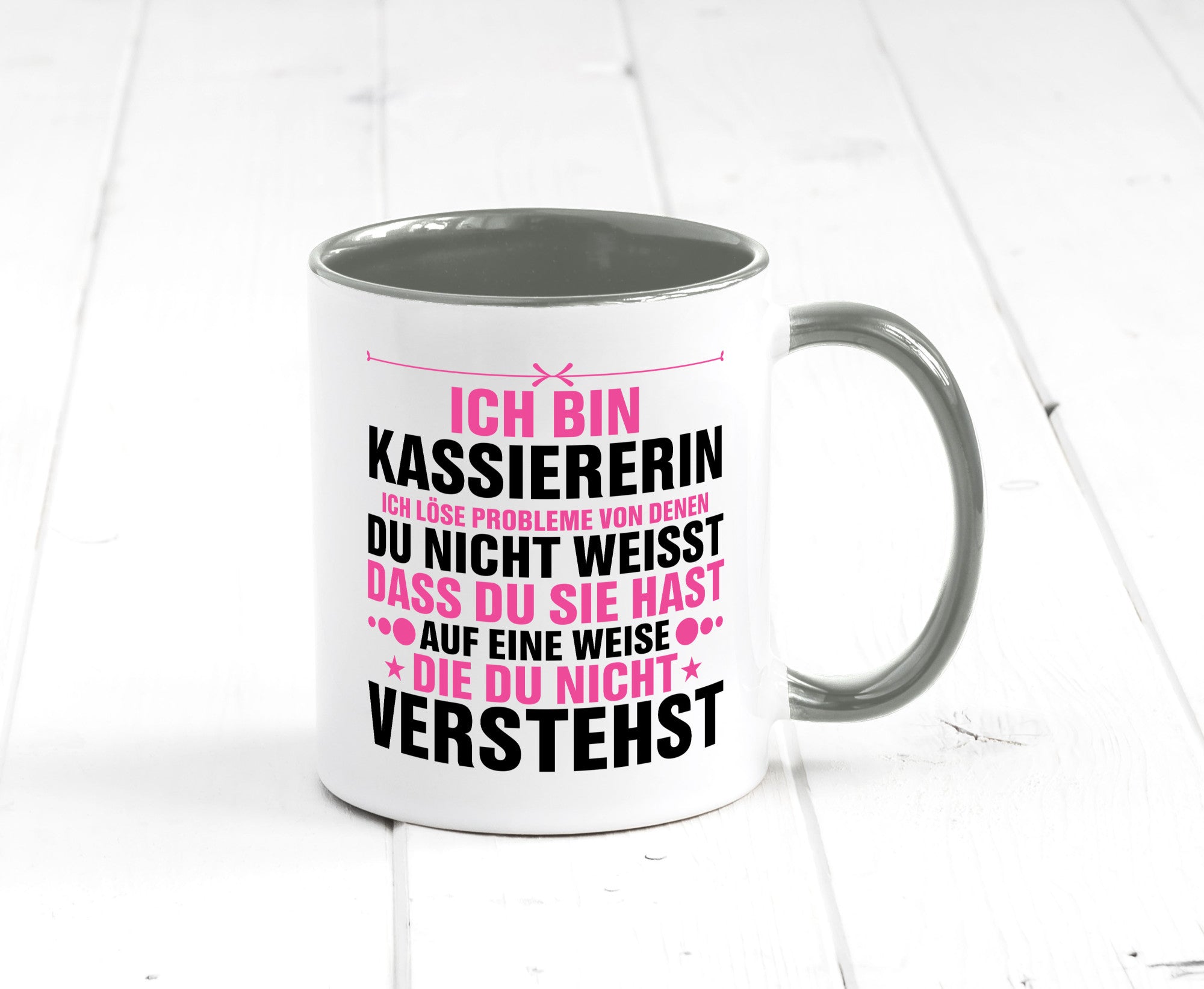 Löse Probleme: Kassiererin v2 lustiger Spruch Geschenk Humor Geschenkidee Tasse