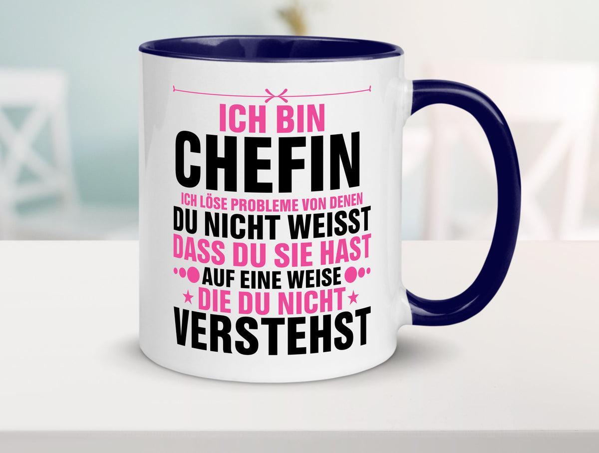 Löse Probleme: Chefin | Führungskraft Vorgesetzte lustiger Spruch Geschenk Tasse