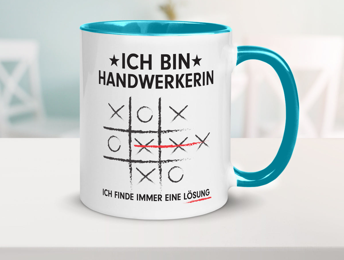 Löse Probleme: Handwerkerin | Handwerkerinnen Humor Geschenkidee Tasse