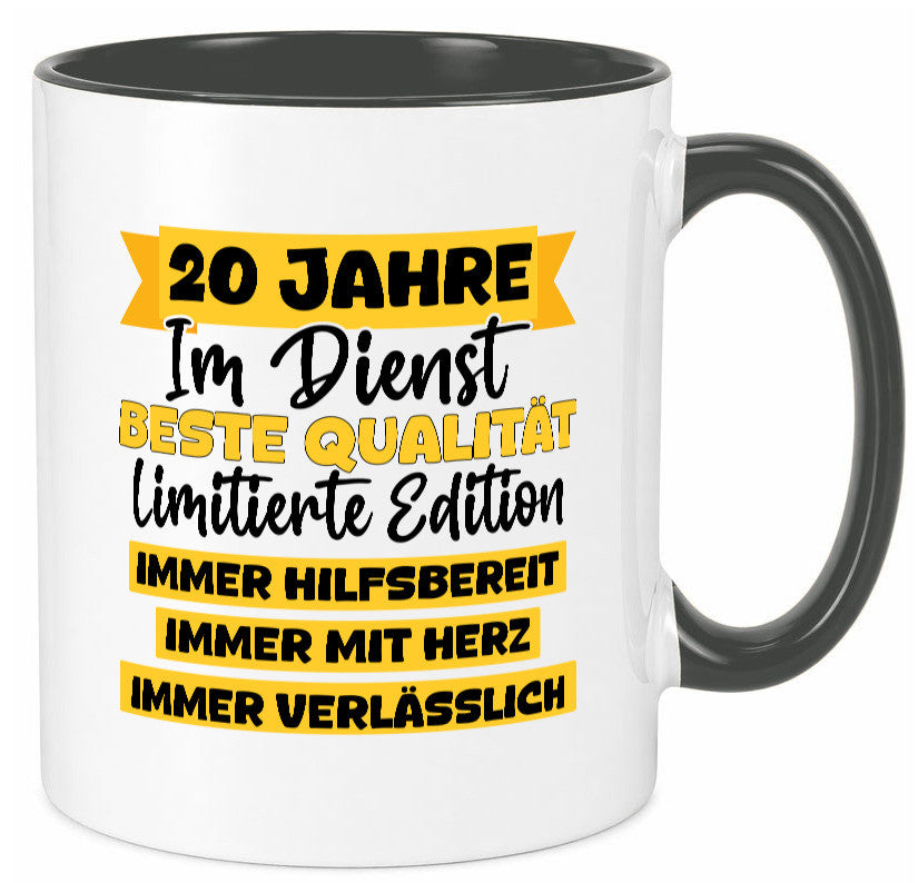 20 Jahre im Dienst | Jubiläum Arbeit v8 Geschenkidee Kollegen Büro Humor Tasse