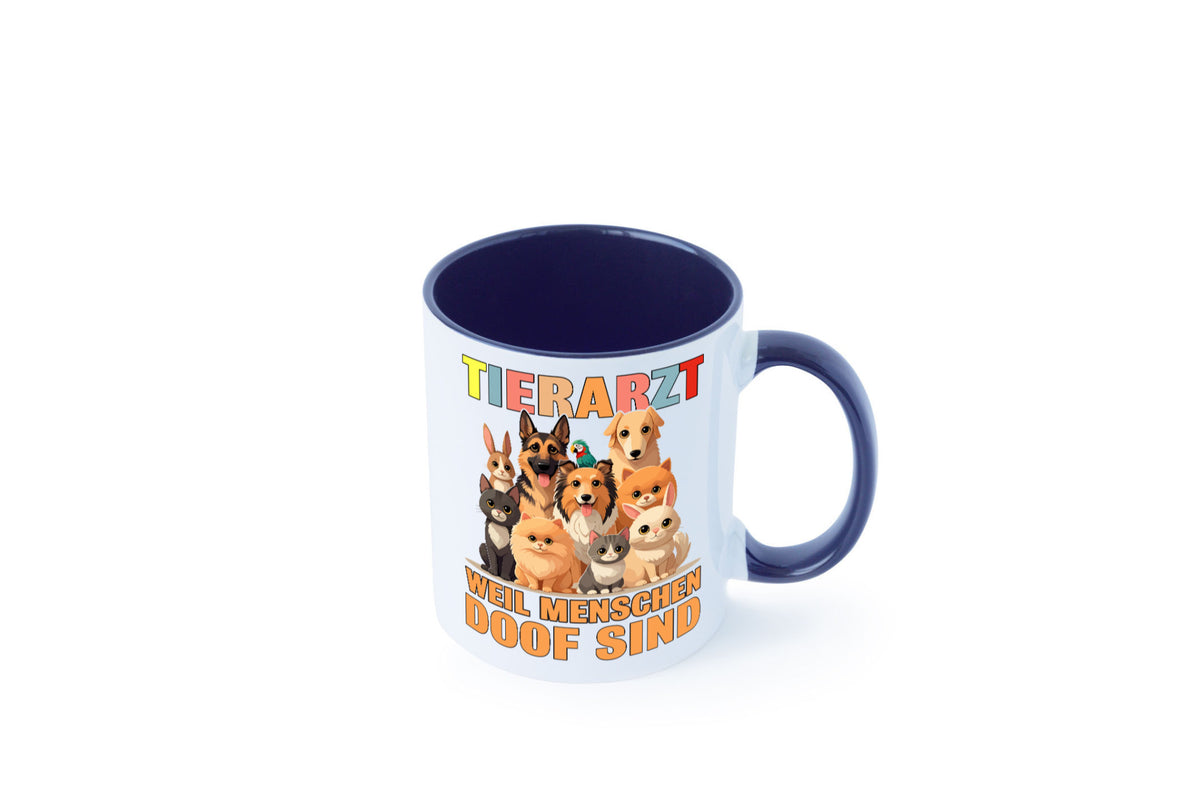 Tierarzt weil Menschen doof sind | Tierärztin lustig Tierliebhaber Humor Tasse