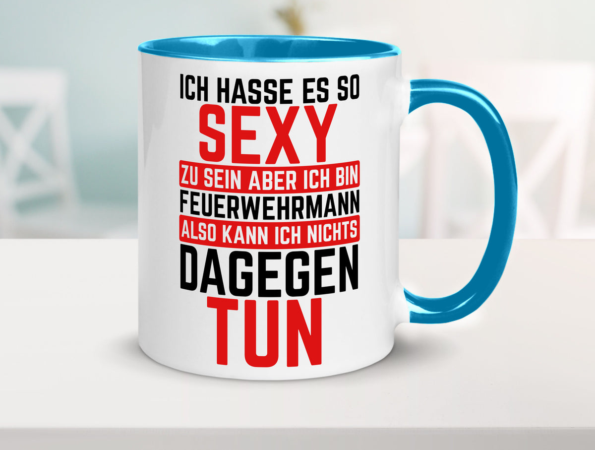 Sexy Feuerwehrmann | Helden Flammen Brandeinsatz lustig Humor Geschenkidee Tasse