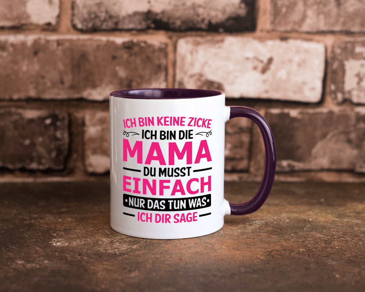 Keine Zicke, Mama | Schleifchen lustiger Spruch Geschenk Familie Geschenkidee Tasse