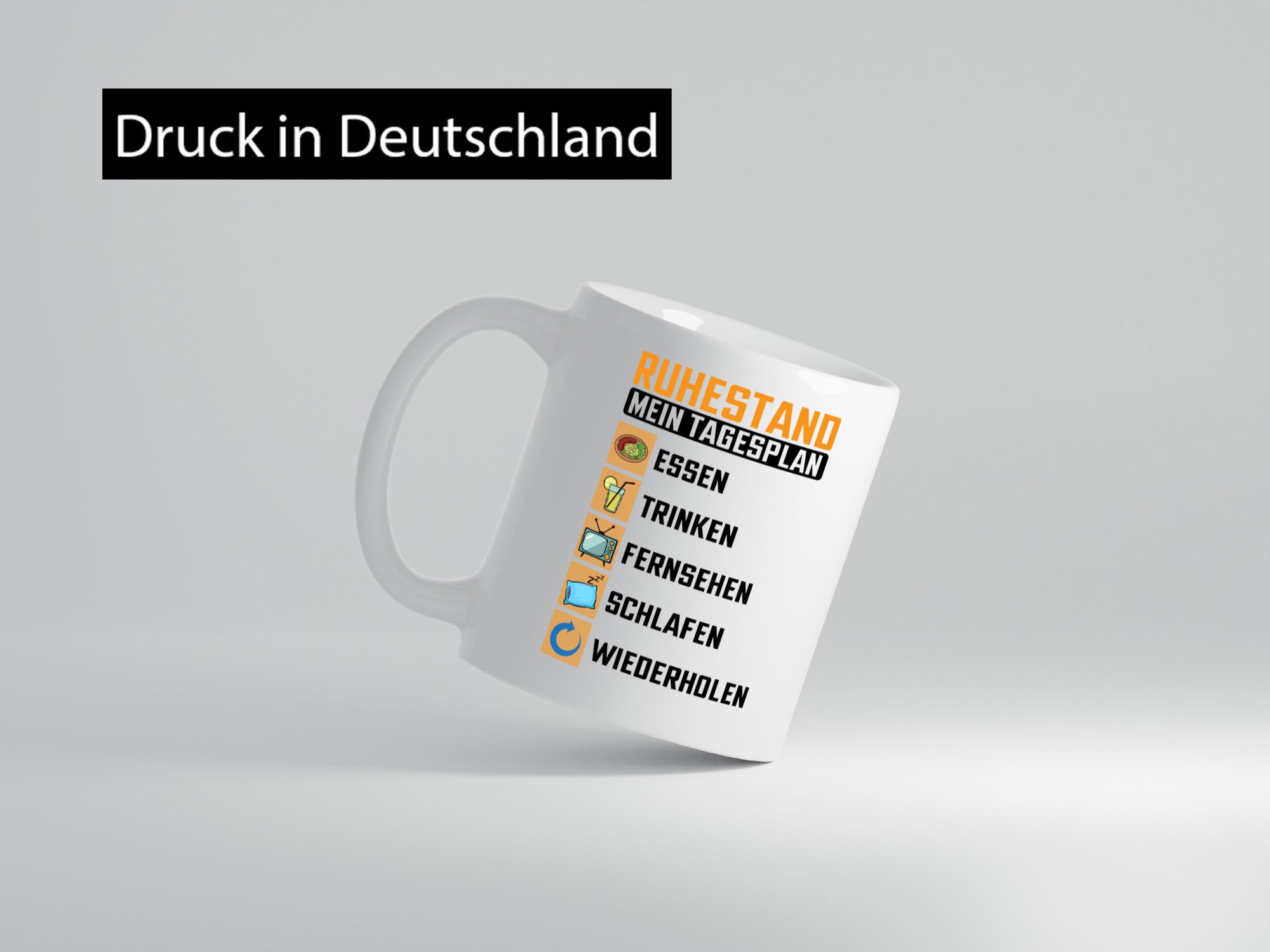 Rentner Tagesplan | Ruhestand Rente lustig Jubiläum Geschenk Tasse