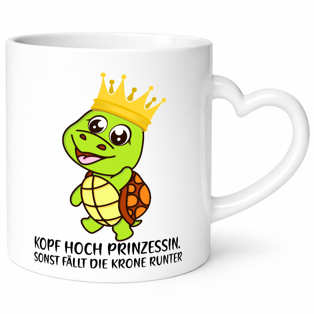 Kopf hoch Prinzessin | Krone süße Schildkröte Comic lustig Humor Geschenkidee