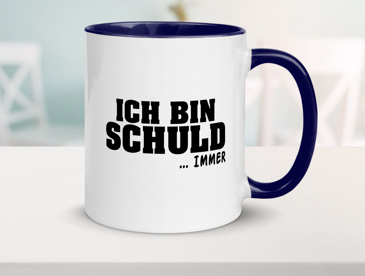 Ich bin Schuld | Schwarze Schaff lustig Humor Geschenkidee Geschenk Tasse