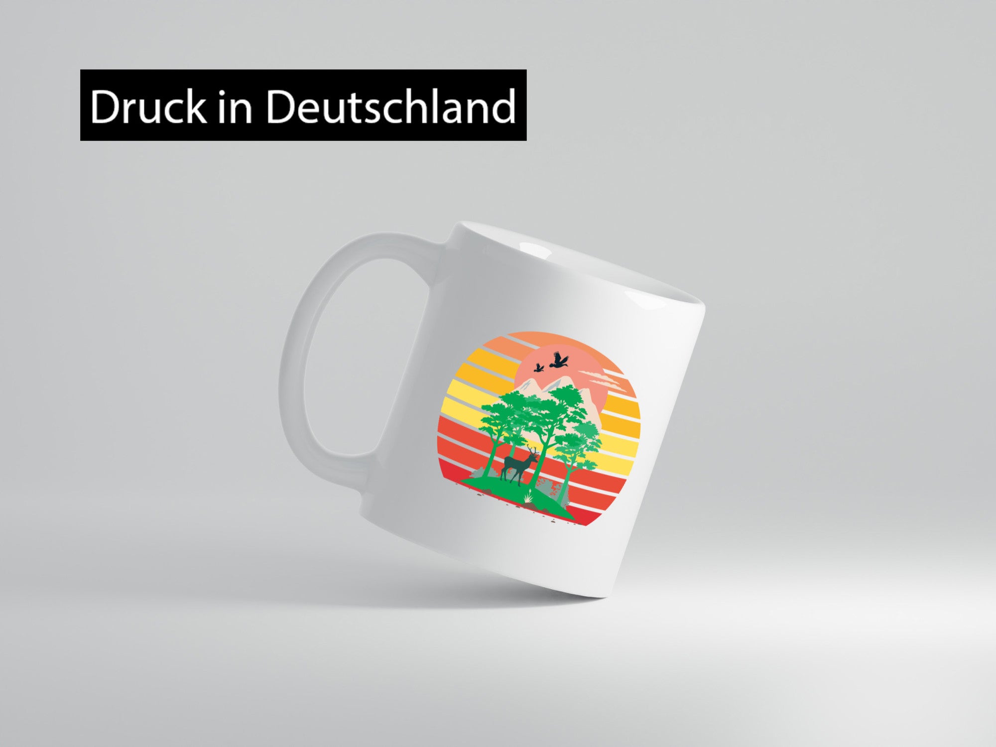 Waldlichtung | Outdoor Natur Bäume Retro v2 Humor Geschenkidee Tasse