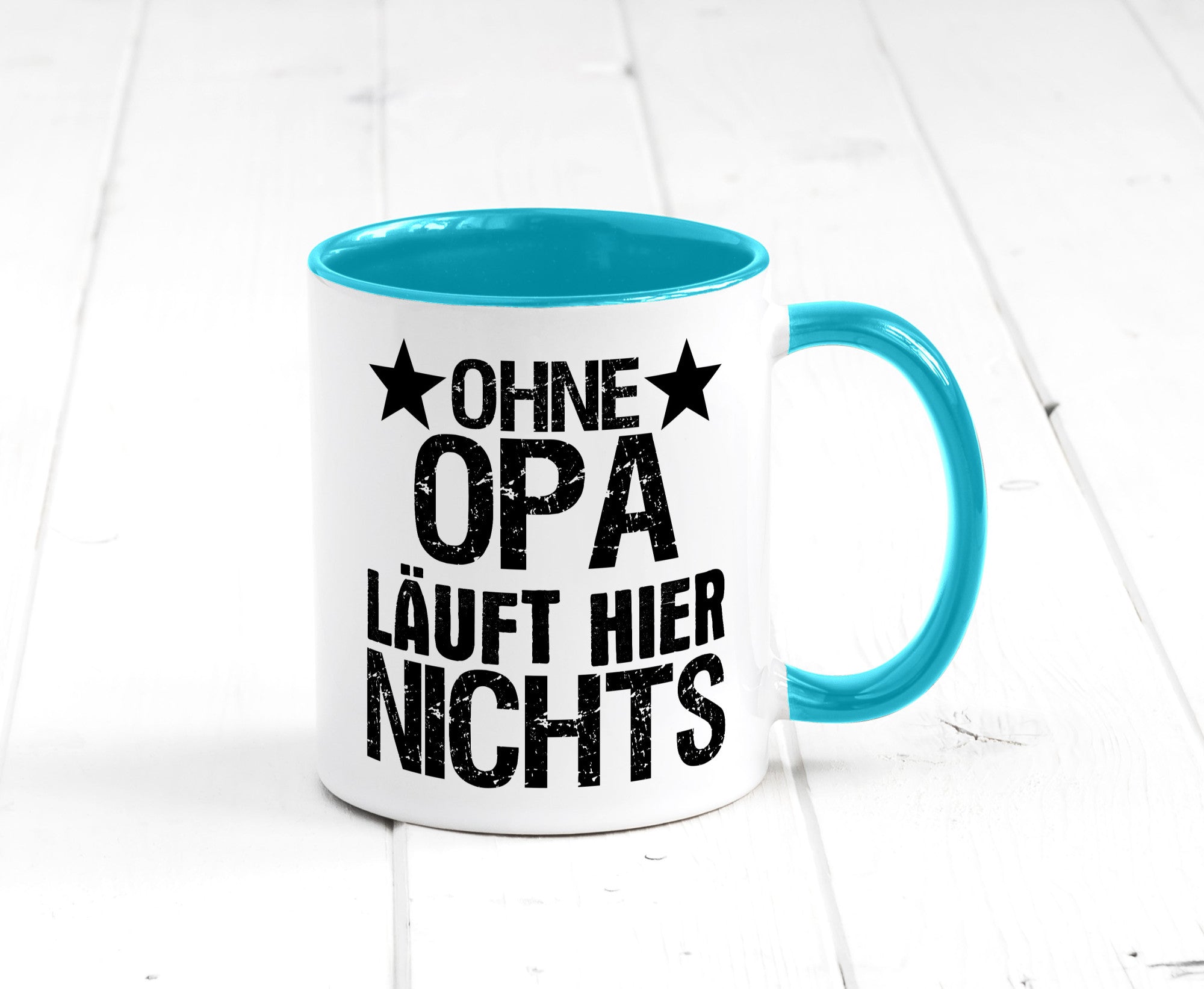 Ohne Opa läuft hier nichts | Sterne Geschenkidee Familie Humor Tasse