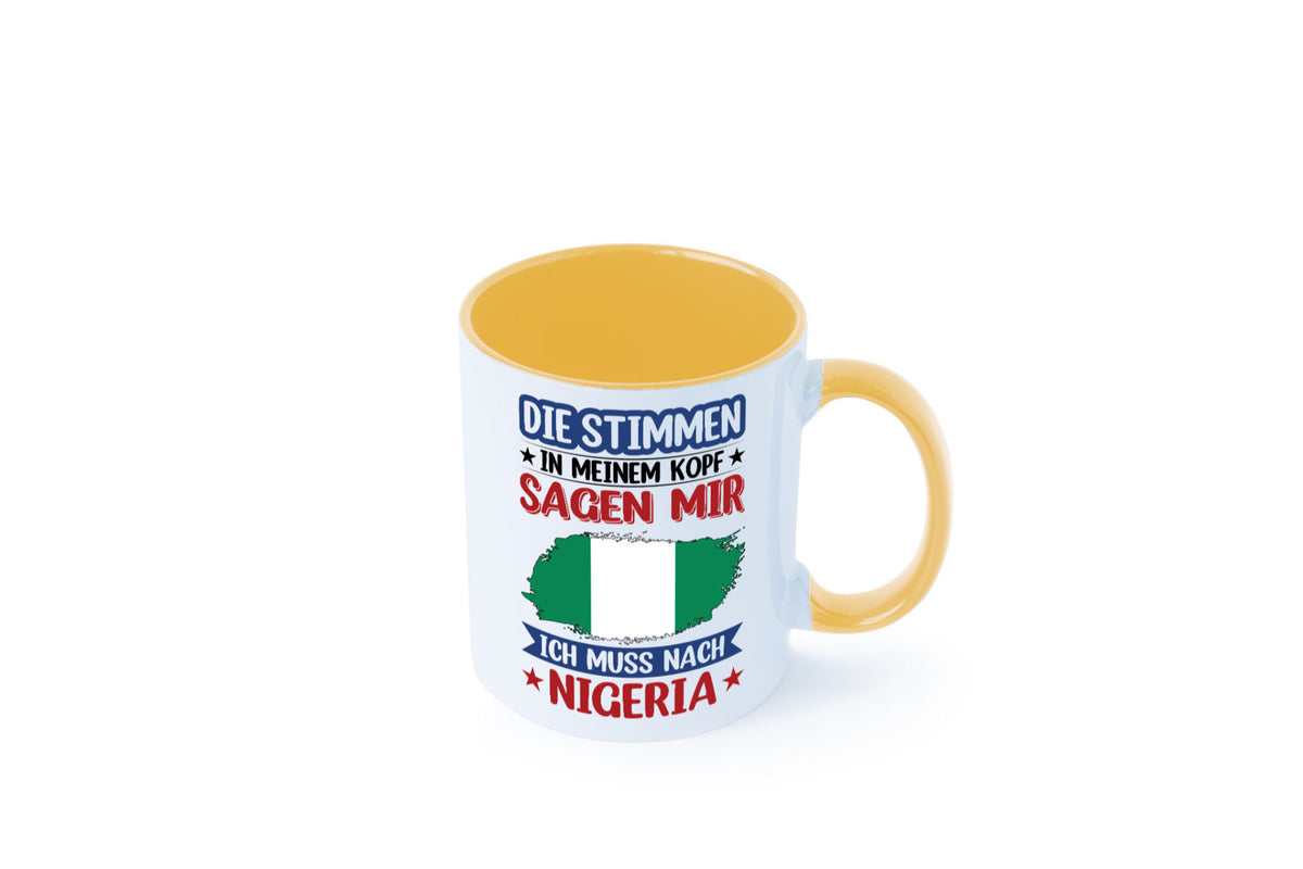 Nigeria | Urlaub Stimmen in meinem Kopf Traumland Geschenk Humor Geschenkidee Tasse