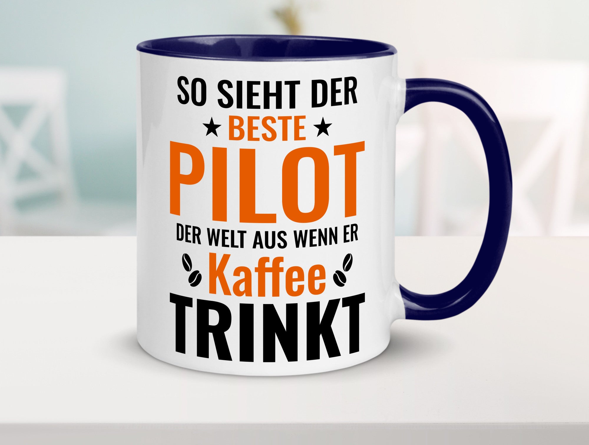 Kaffee trinkt: Pilot | Flugzeug Piloten lustiger Spruch Geschenk Humor