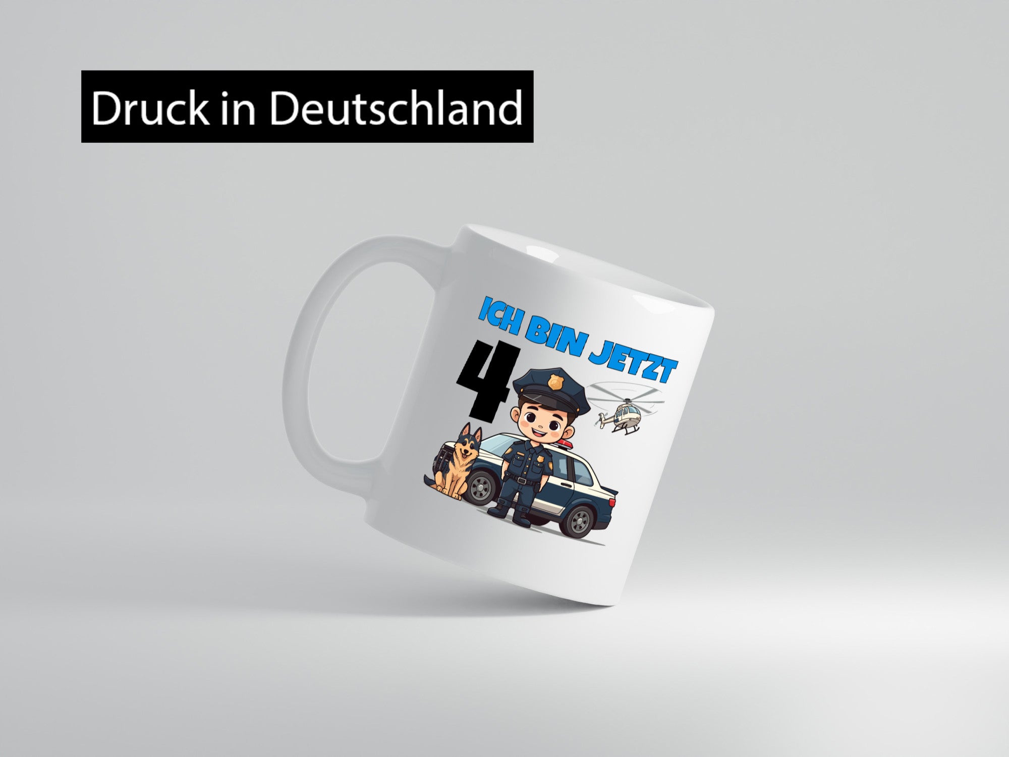 4. Geburtstag | 4 Jahre Polizei Kind Polizeiauto Humor Geschenkidee Tasse