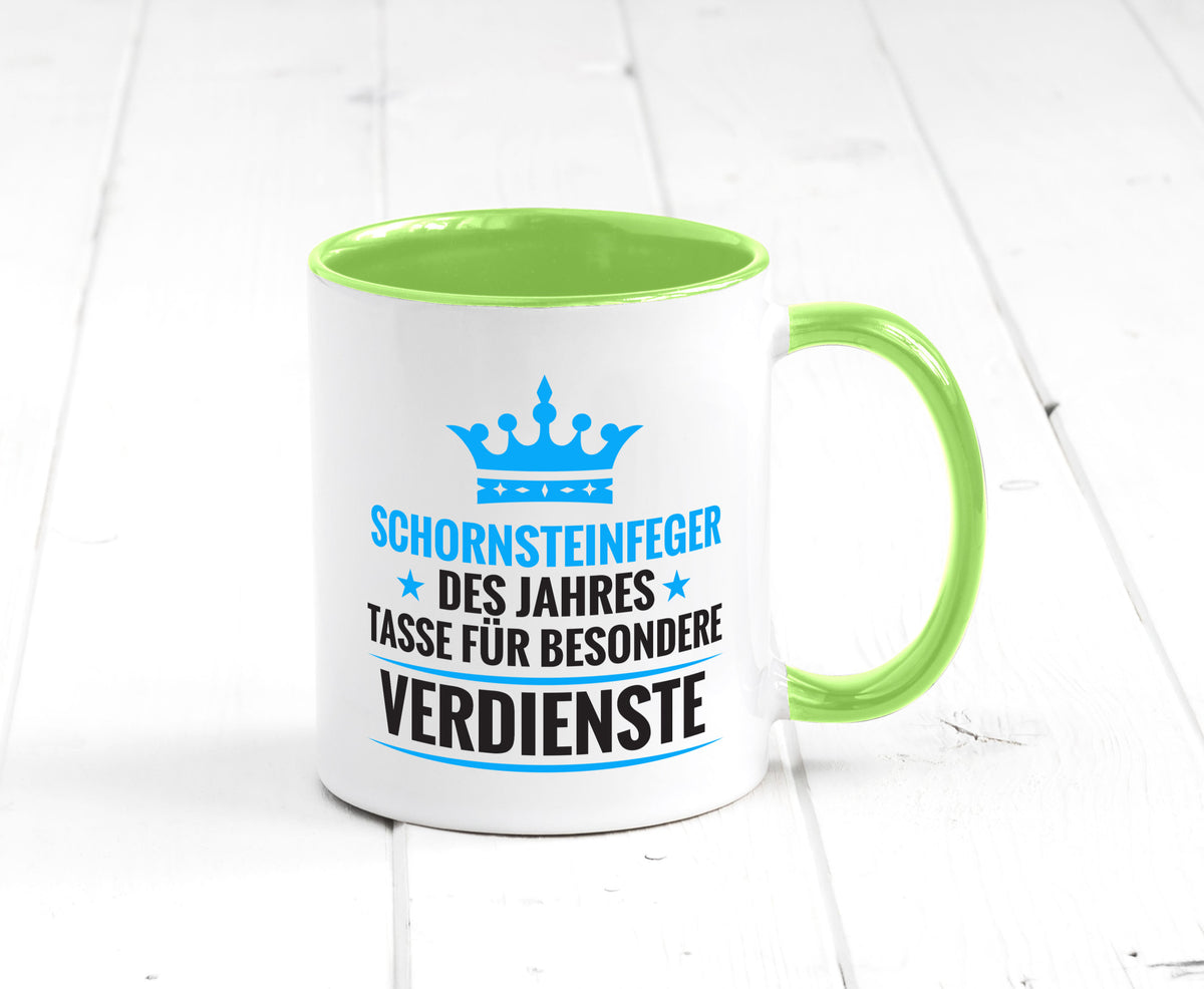 Besonderer Verdienst: Schornsteinfeger | Kaminkehrer Geschenkidee Humor Tasse