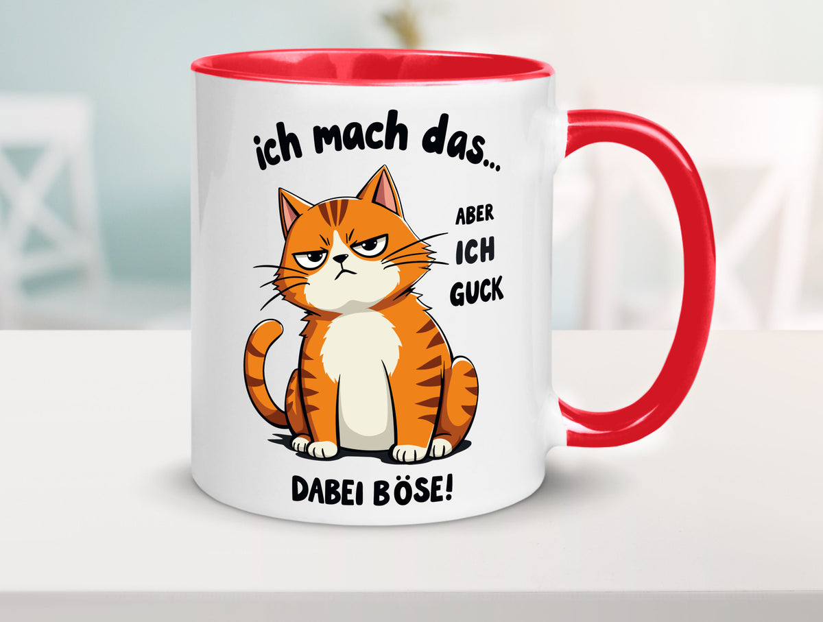 Ich guck dabei Böse | Katze Ironie Geschenk Tierliebhaber Humor lustiger Spruch Tasse