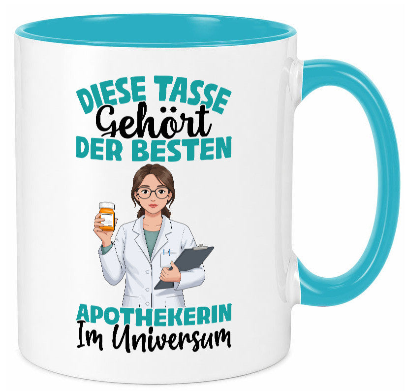 Im Universum: Apothekerin | Apotheke Pharmazie lustiger Spruch Geschenk Humor Tasse