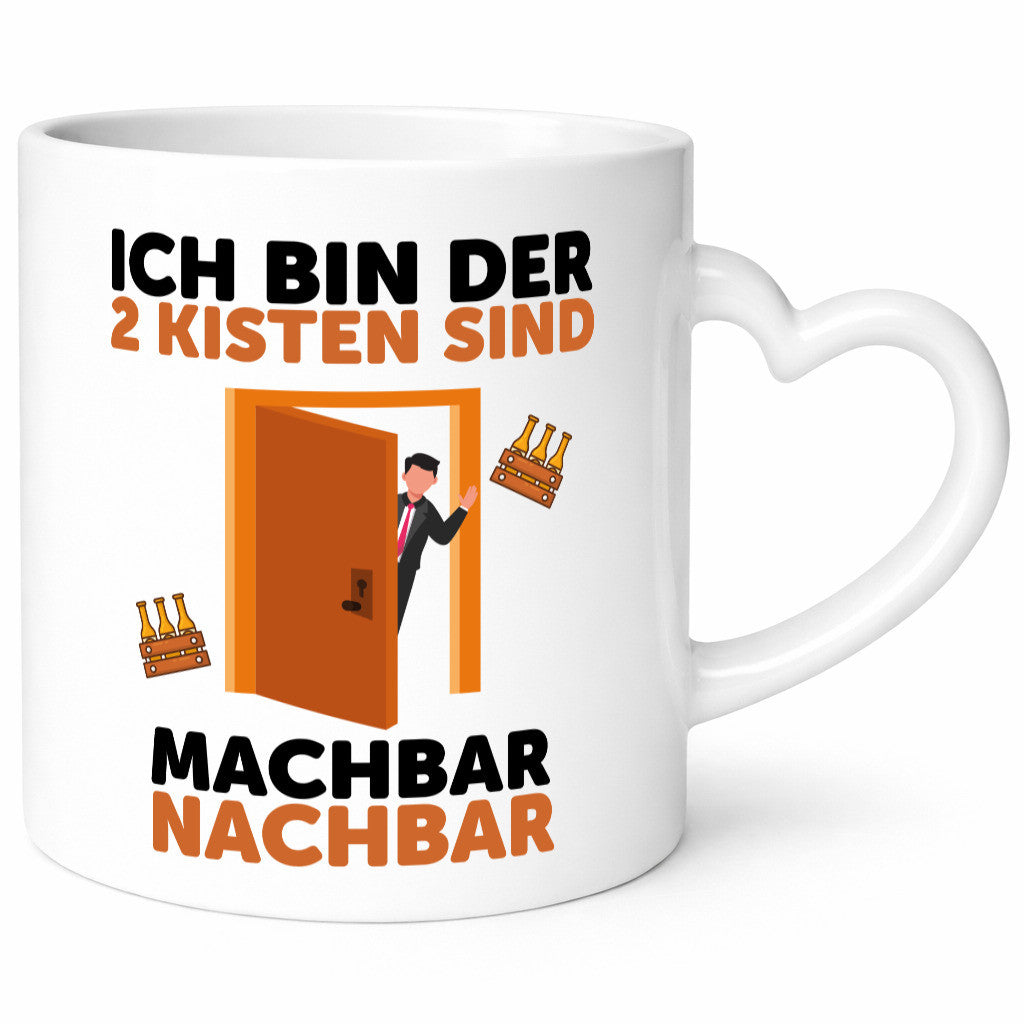 2 Kisten Bier | witziger Spruch Nachbar Einweihung Humor Geschenkidee Tasse