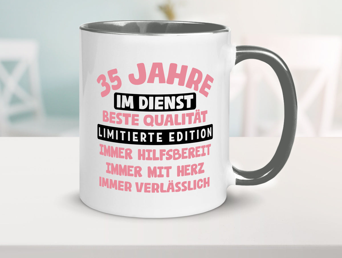 35 Jahre im Dienst | Jubiläum Arbeit v11 lustig Kollegen Büro Geschenk Tasse