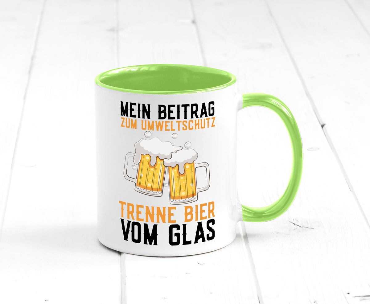 Beitrag zum Umweltschutz | Biertrinker Party Pils lustiger Spruch Geschenk Tasse