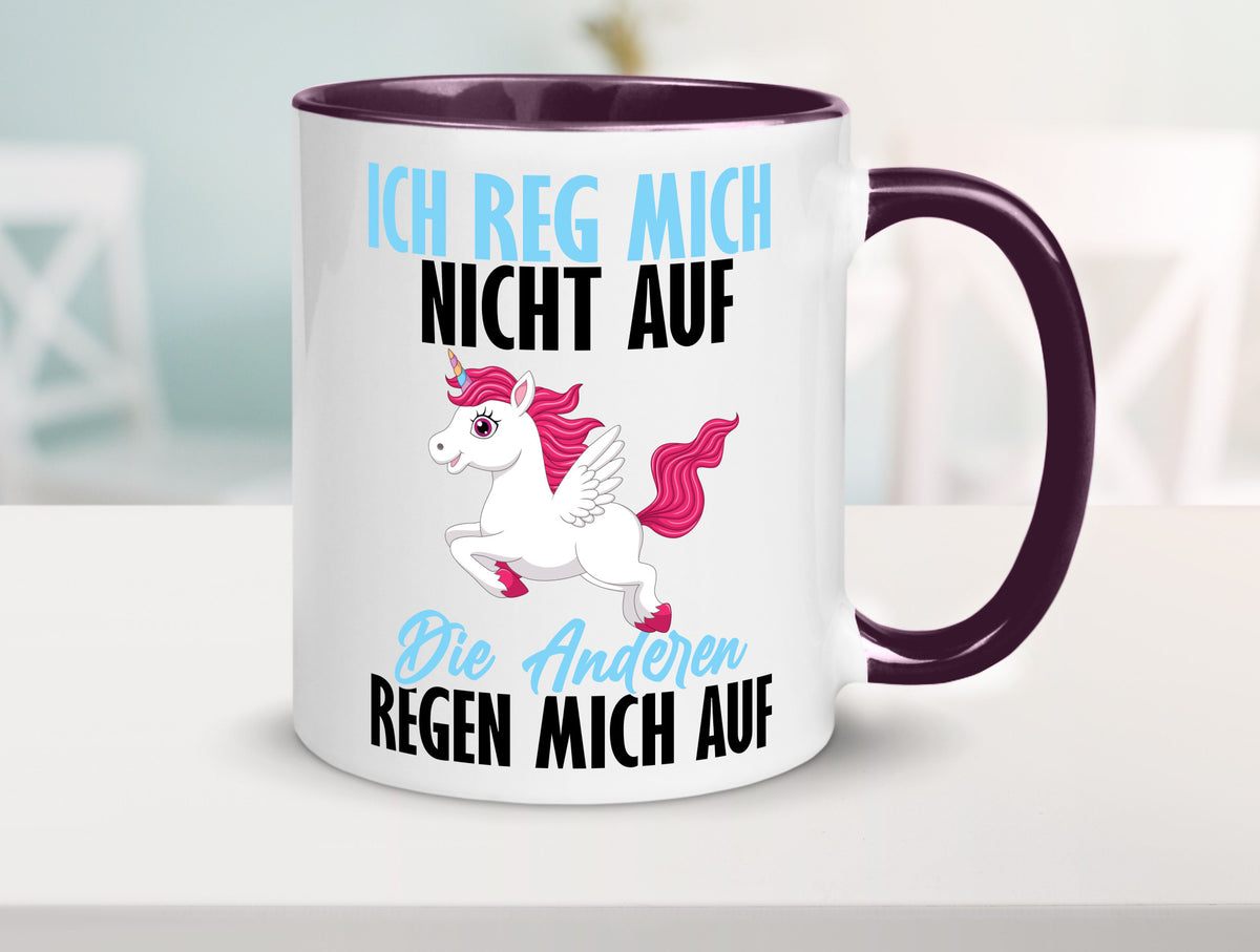 Ich reg mich nicht auf lustiger Spruch Geschenk Humor Geschenkidee Tasse