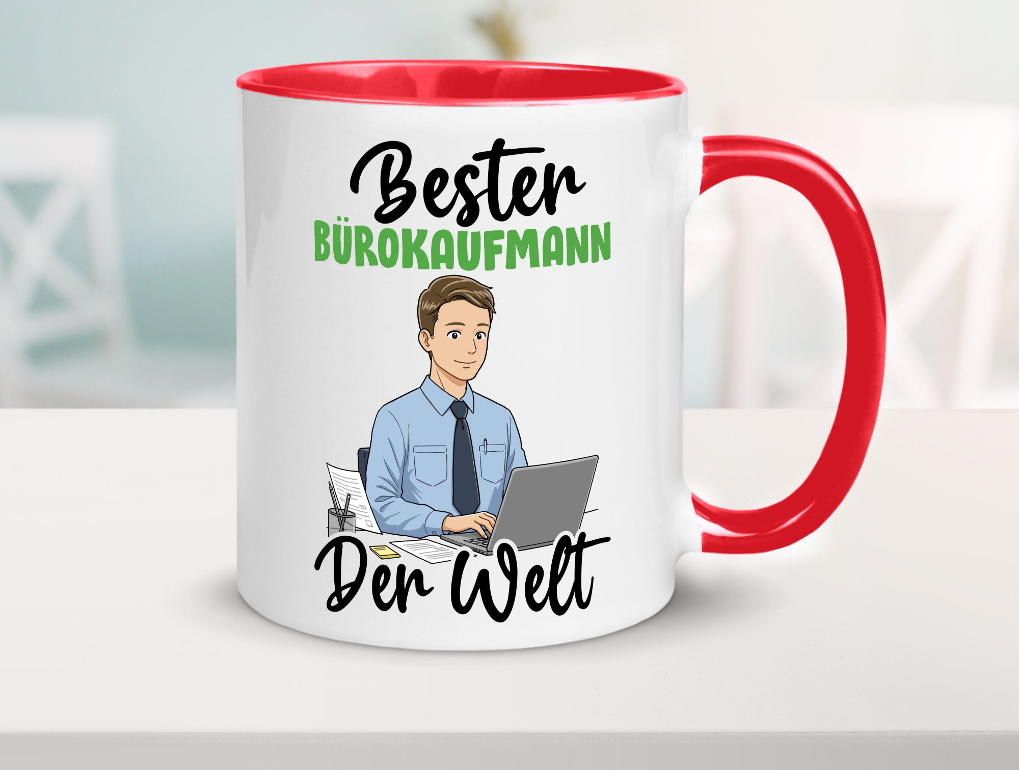 Bester Bürokaufmann | Kaufmann v2 lustig Arbeit Kollegen Büro Geschenk Tasse