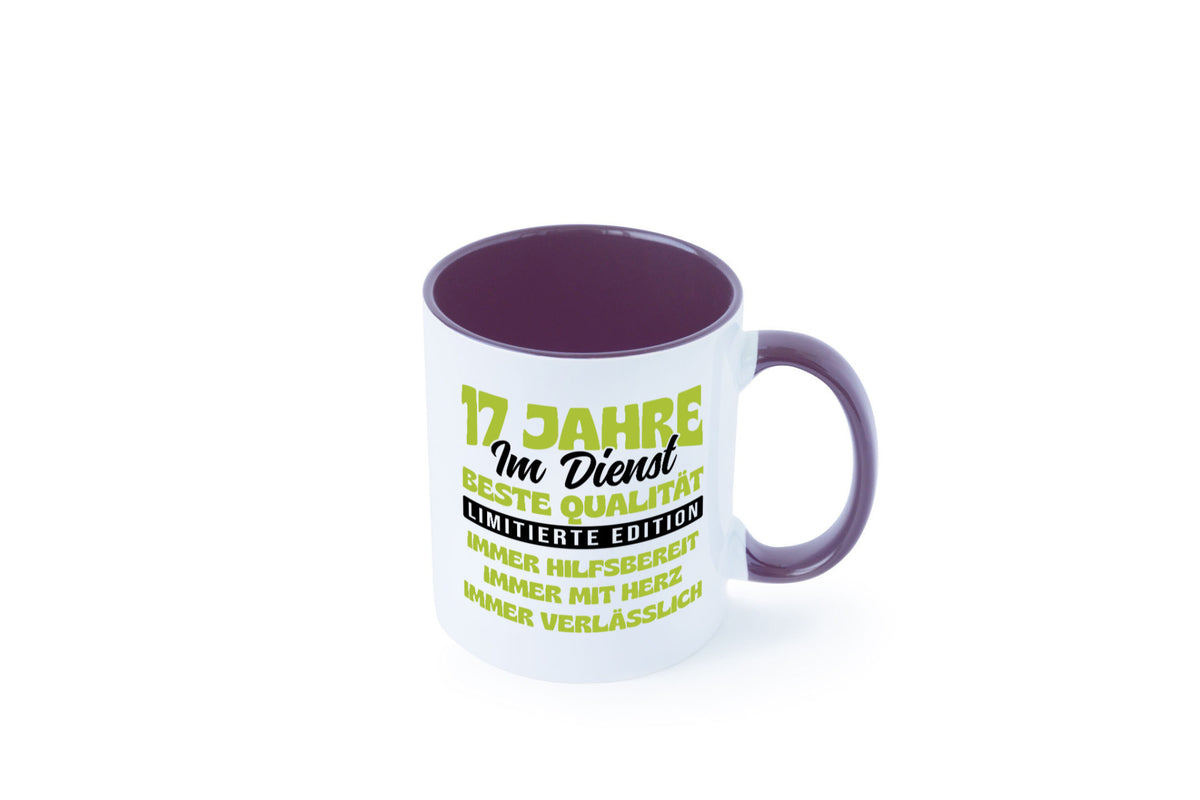 17 Jahre im Dienst | Jubiläum Arbeit v4 Geschenk Kollegen Büro lustiger Spruch Tasse