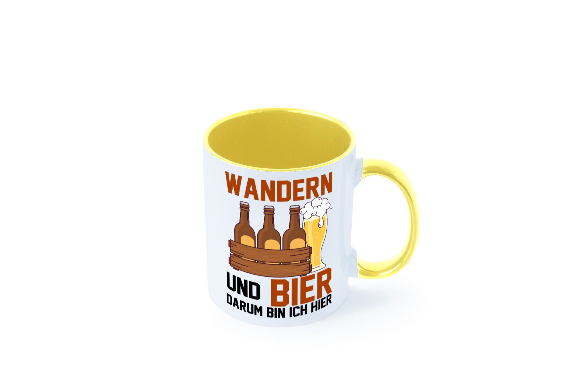 Wandern und Bier darum bin ich hier | Bierkasten lustiger Spruch Geschenk Humor