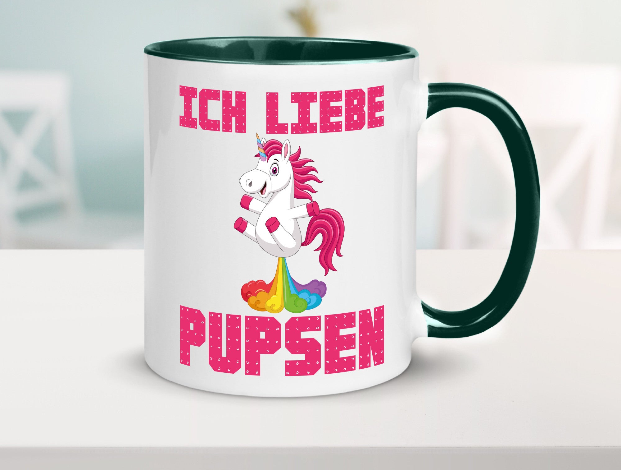 Ich liebe pupsen | Einhorn Pups lustiger Spruch Humor Geschenkidee Tasse