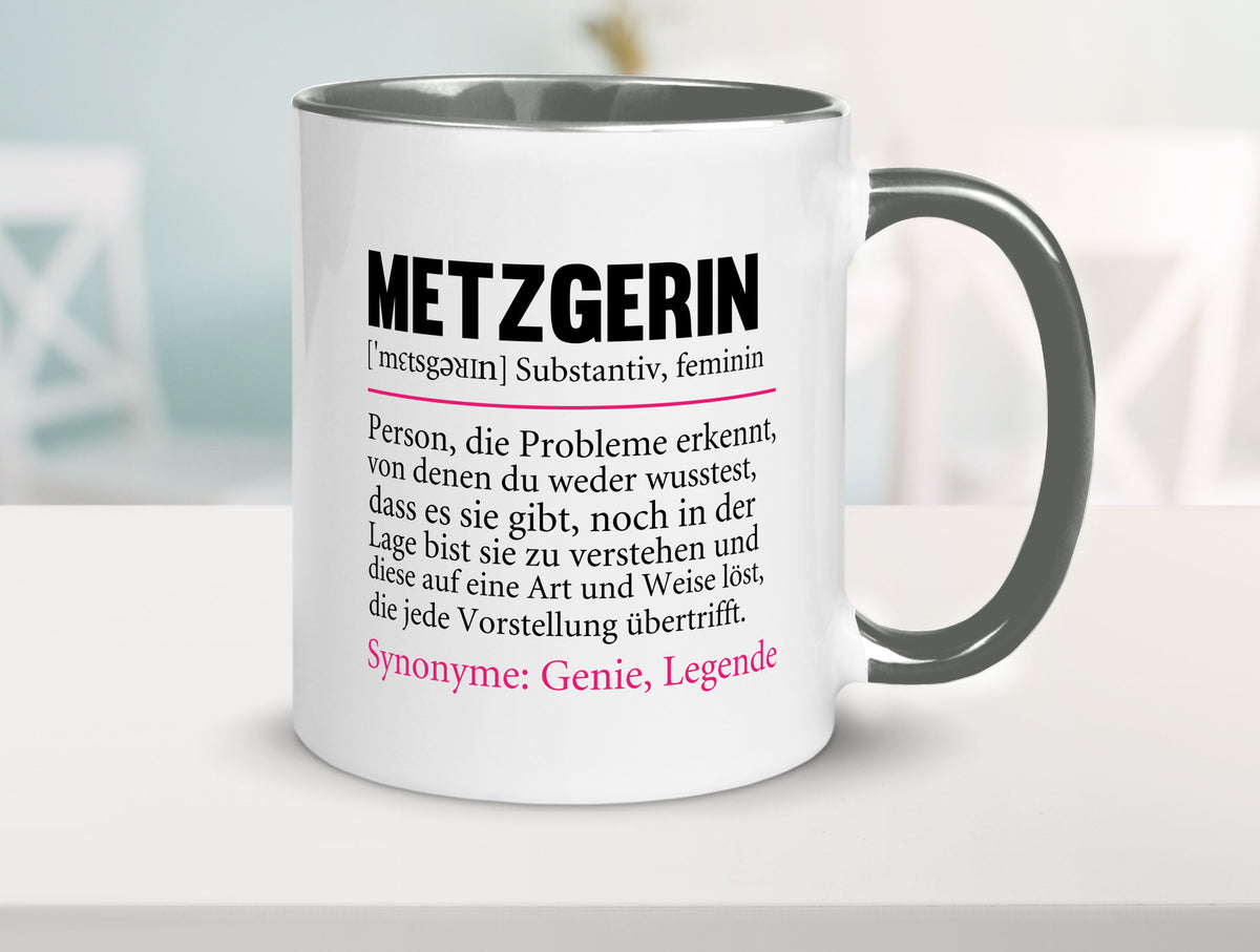 Metzgerin | lustig Fleischerin Humor v2 lustiger Spruch Geschenk Geschenkidee Tasse