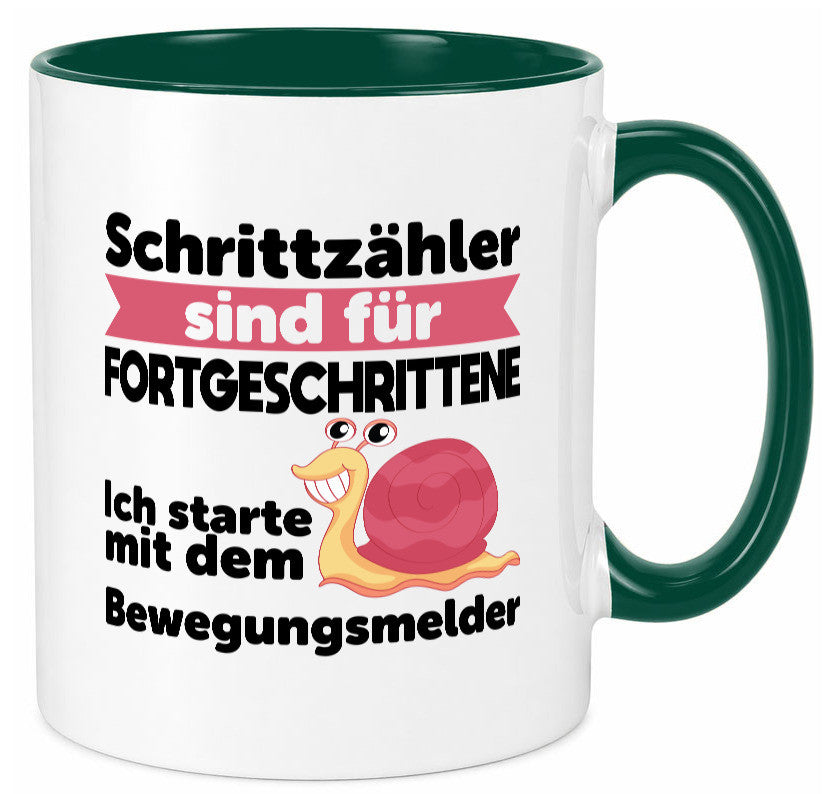 Schrittzähler Fortgeschrittene, Bewegungsmelder | Schnecke Geschenk Humor