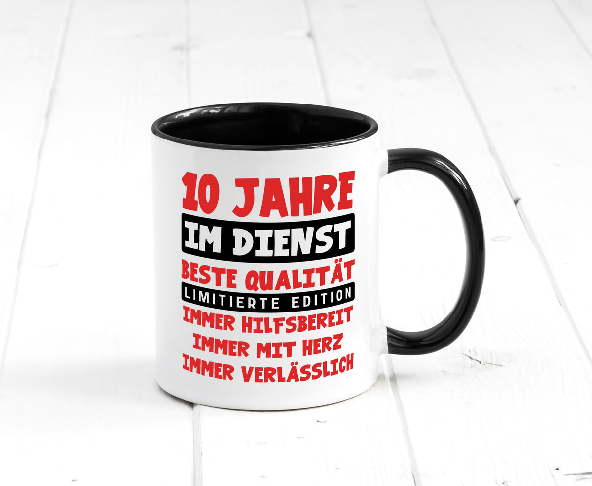 10 Jahre im Dienst | Jubiläum Arbeit v9 lustig Kollegen Büro Geschenk Tasse
