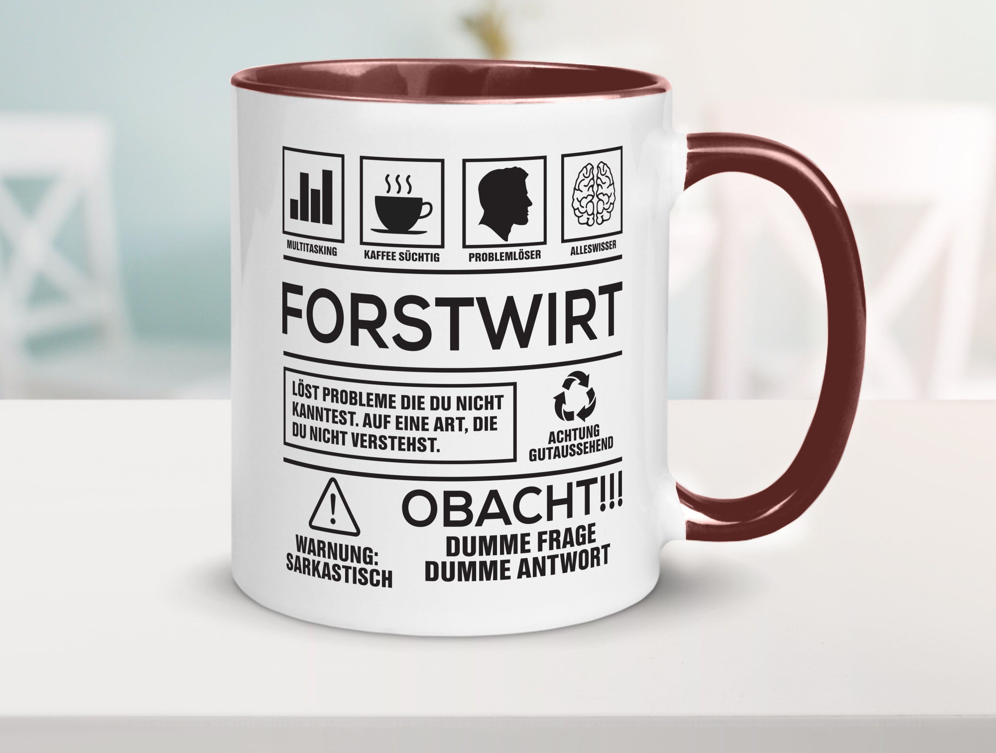 Achtung Probleme Forstwirt | Waldarbeiter lustig Arbeit Kollegen Büro Geschenk