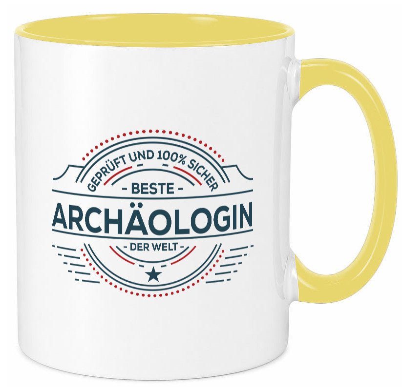 Geprüft und sicher: Archäologin| Archäologie | Forscherin Geschenk Humor Tasse