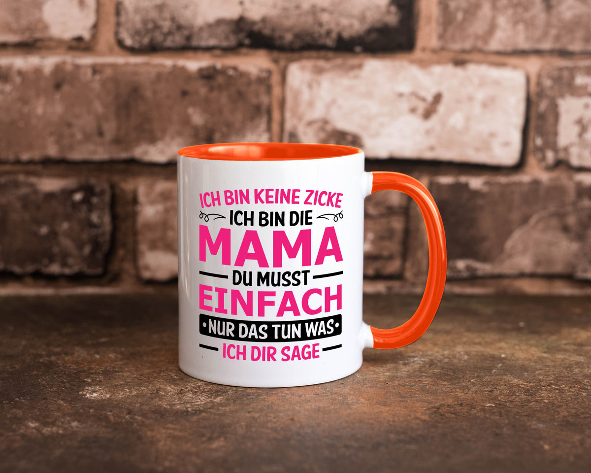 Keine Zicke, Mama | Schleifchen lustiger Spruch Geschenk Familie Geschenkidee Tasse
