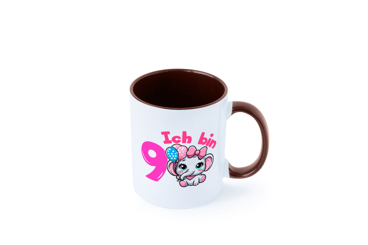 9. Geburtstag | 9 Jahre Elefant Mädchen Geschenk Geschenkidee lustiger Spruch Tasse