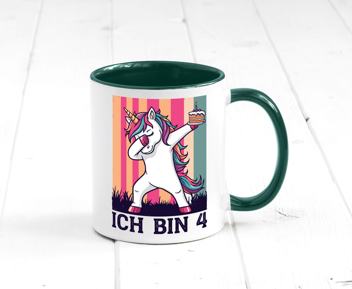 4 Geburtstag | Einhorn Damping Mädchen lustig Geschenkidee Geschenk Tasse