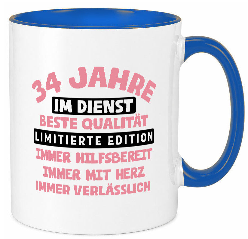 34 Jahre im Dienst | Jubiläum Arbeit v11 Geschenk Kollegen Büro lustiger Spruch