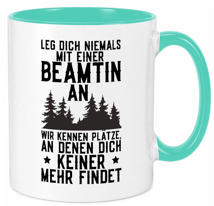 Nicht mir Beamtin anlegen | Polizistin Wald Revier lustiger Spruch Geschenk Tasse