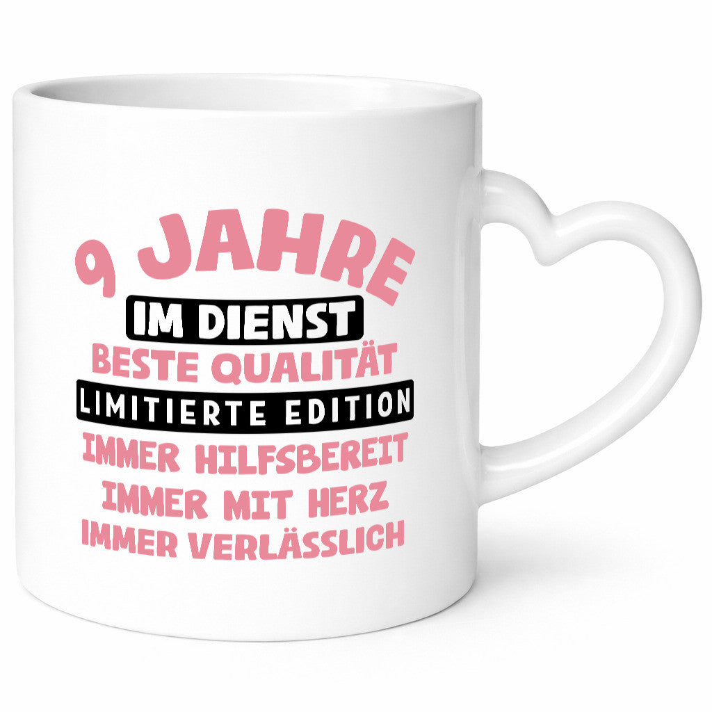 9 Jahre im Dienst | Jubiläum Arbeit v11 Humor Kollegen Büro Geschenkidee Tasse