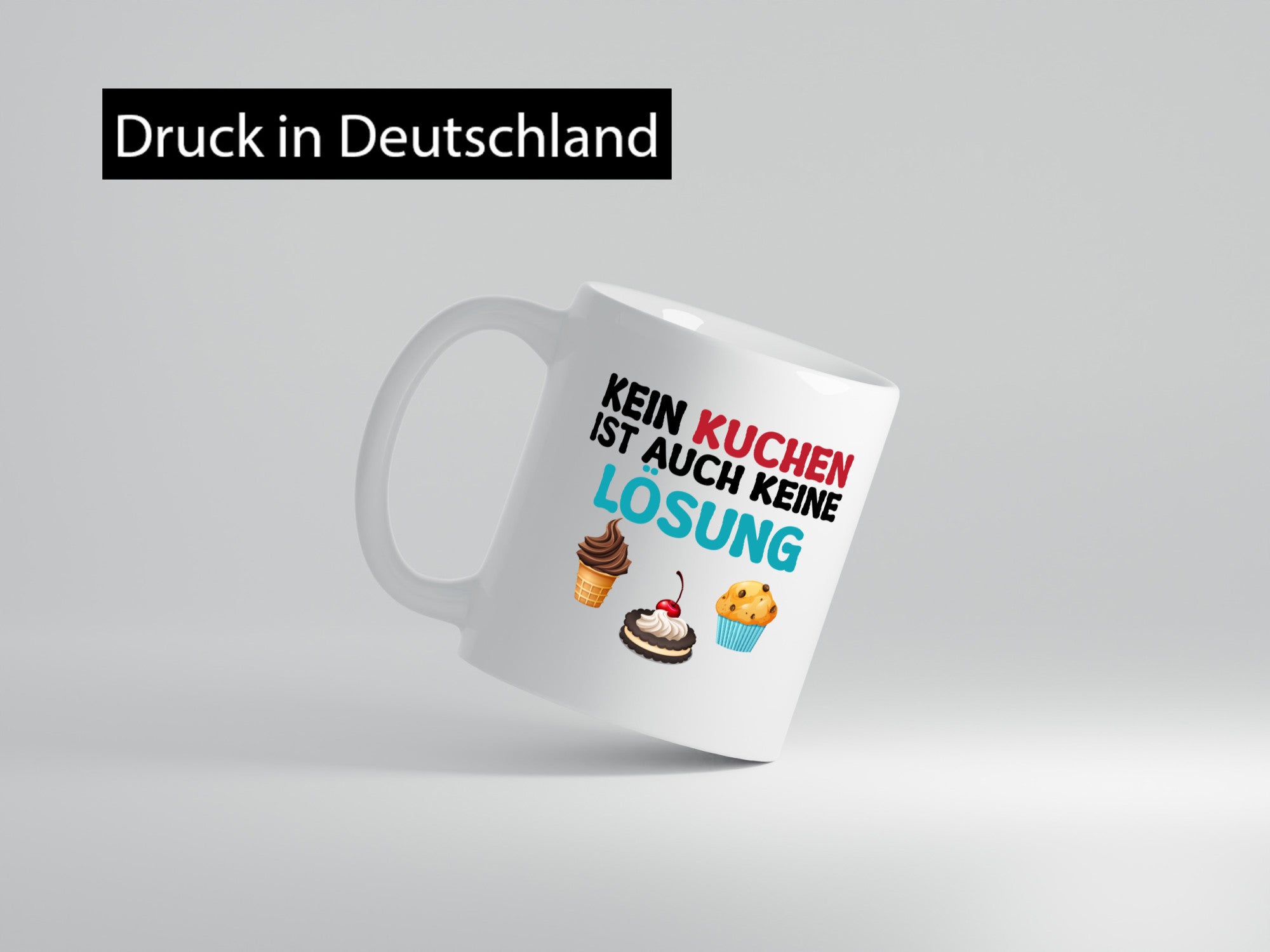 Kein Kuchen ist auch keine Lösung Geschenk Humor Geschenkidee lustiger Spruch
