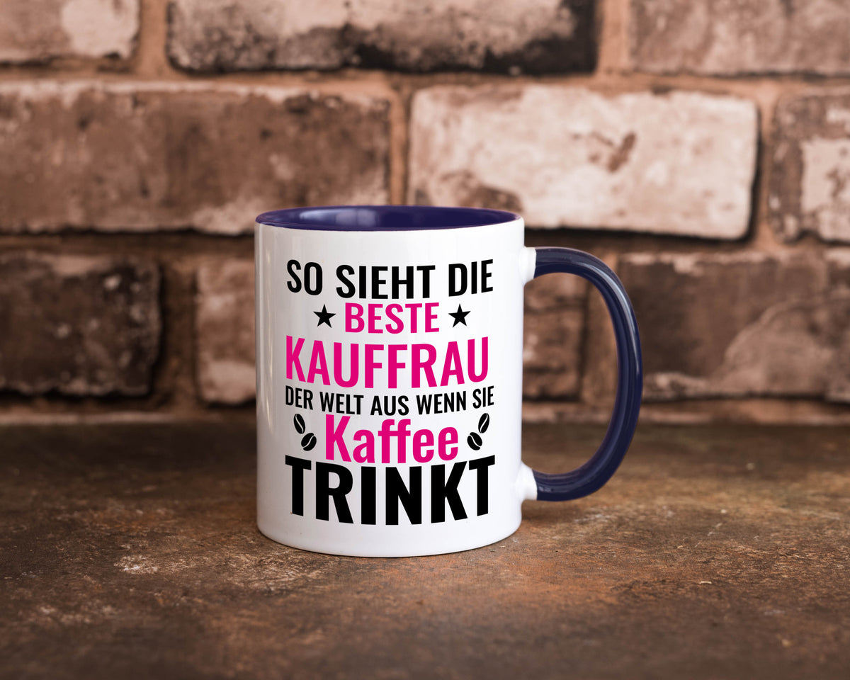 Kaffee trinkt: Kauffrau | Kauffrauen lustiger Spruch Geschenk Humor Tasse