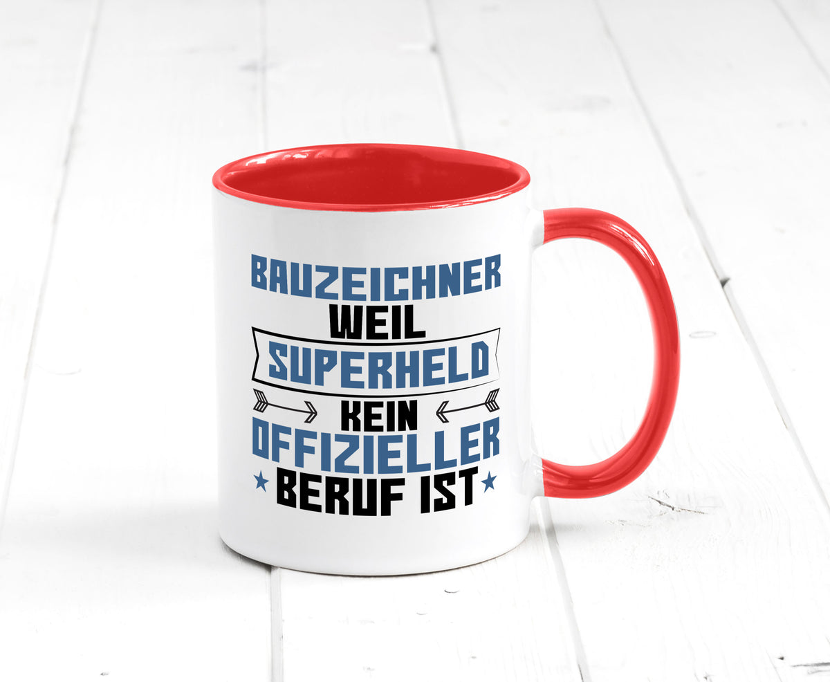 Superheld Bauzeichner | Zeichner Geschenk Humor Geschenkidee lustiger Spruch Tasse
